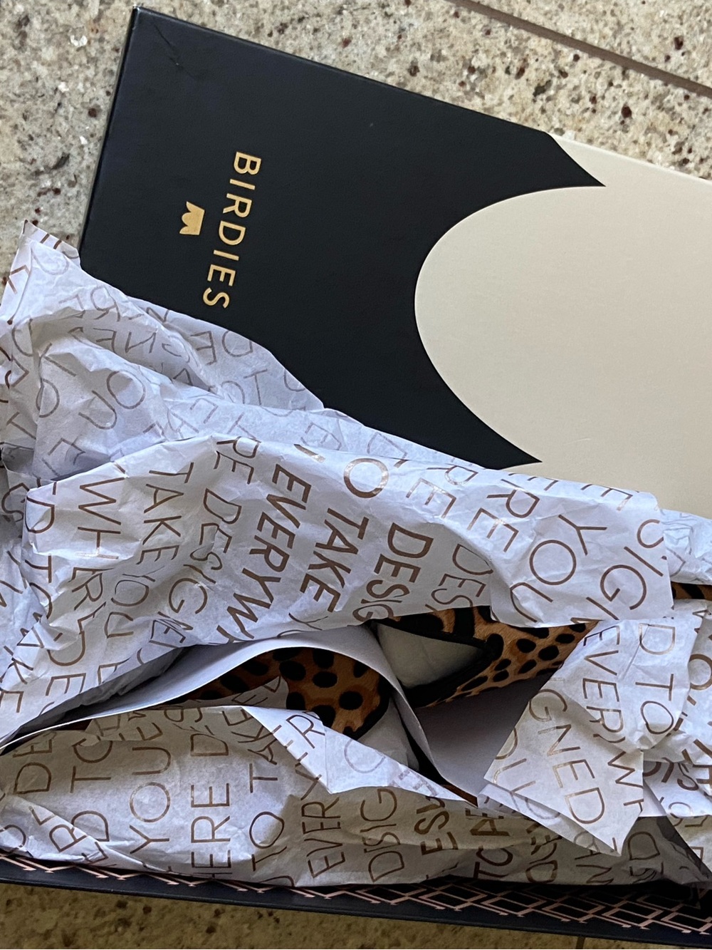 Birdies Leopard-Print Slide Mule in Tan and Black New!! Sz 7.5 - Picture 9 of 9